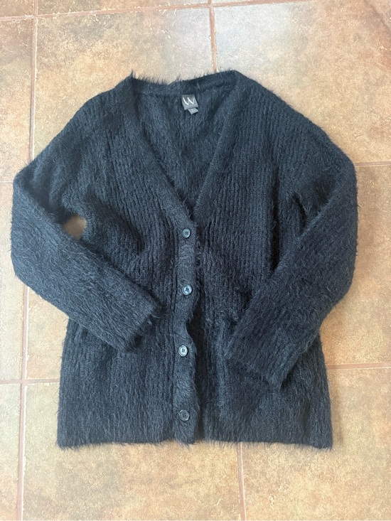 Sweaters - Soft Black Button-Front Women's Sweater Cardigan